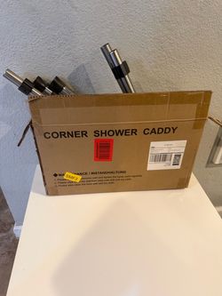 Corner Shower Caddy with Stainless Steel Poles
