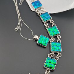 ✨ 💙💚Sterling Silver Necklace & Bracelet Set ✨