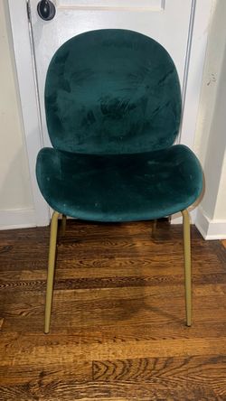 Green Velvet Accent Chair with Gold Legs
