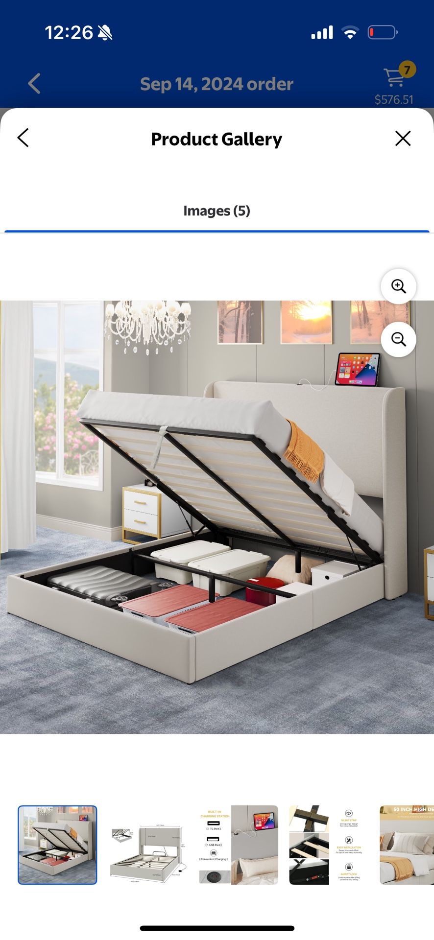 storage bed frame queen