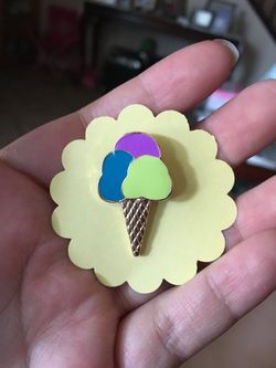 Ice cream enamel pin
