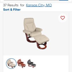 Military/ 1 person owner/Leather Swivel/Recliner w/ Ottoman