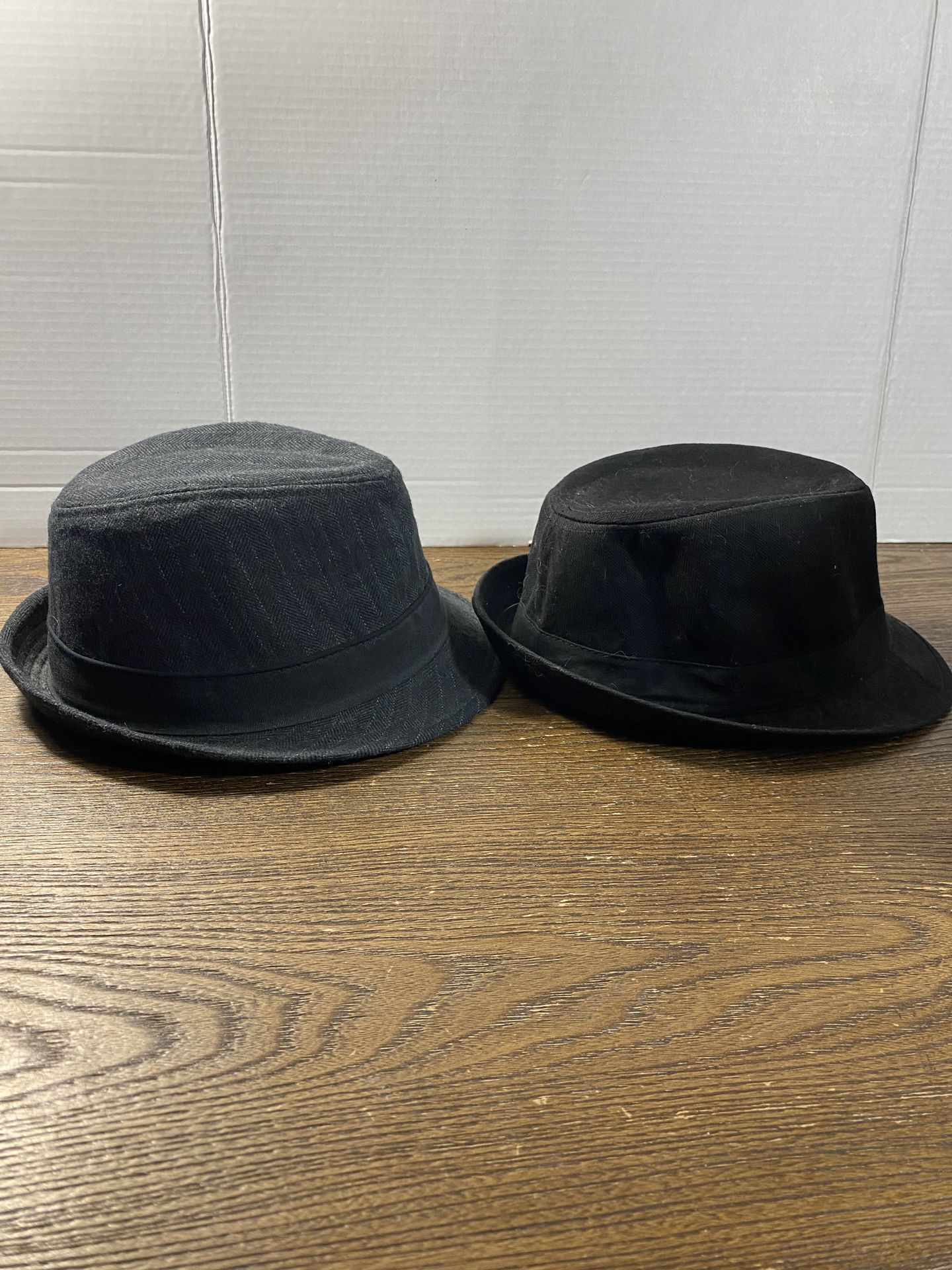 Lot of 2 Large Fedora Hats Mens Classic Style Black Urban Pipeline Stetson
