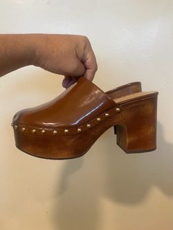 Wild Pair Brown Studded Platform Mules Women’s Size : 7Medium (7M)