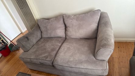 Gray Microfiber Loveseat Sofa