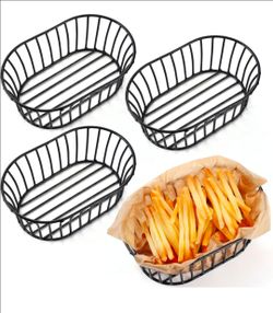 Black Metal Wire Serving Baskets Set of 4