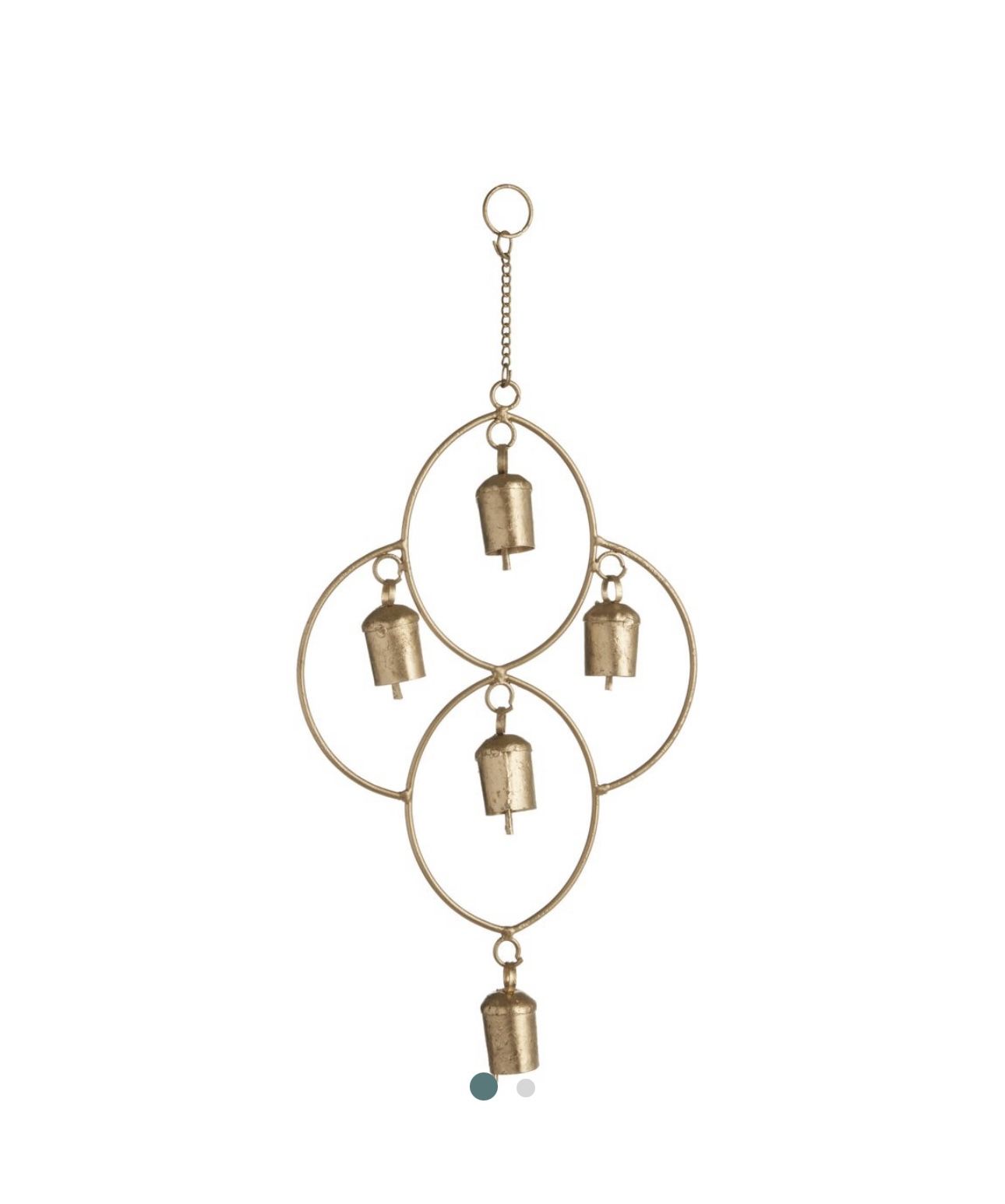 Brand New World Market Gold Metal Ogee And Bells Wind Chime