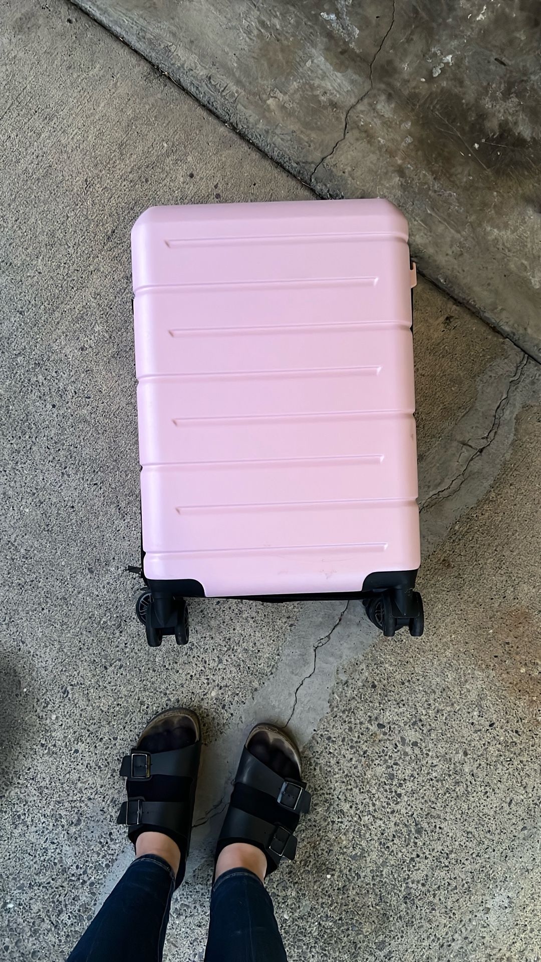 Pink Luggage With Cup Holder