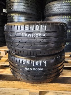 255 40R 19 HANKOOK VENTUS S1 EVO3 TIRES 2554019 USED TIRES (PAIR) MOUNT BALANCE INCLUDED