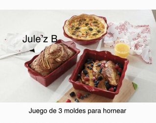 Princess House Set De 3 Moldes Para Hornear Y Servir Nuevos En Sus Cajas