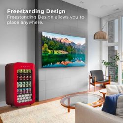 TCL TCL 17.7-in W 94 -Can Capacity Red Freestanding Indoor Beverage Refrigerator with Glass Door