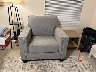 Smoke gray armchair with nailhead trim (Gavril series)