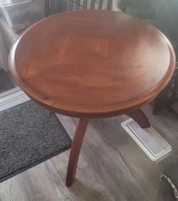 Round Wood Side Table