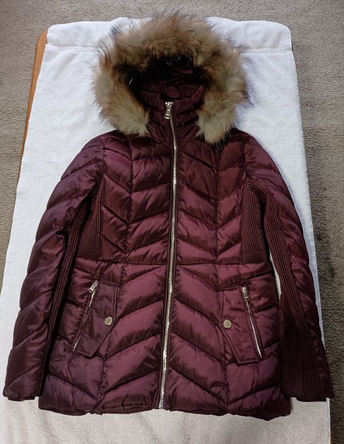 NWOT Women's London Fog Puffer Jacket With Detachable Hood