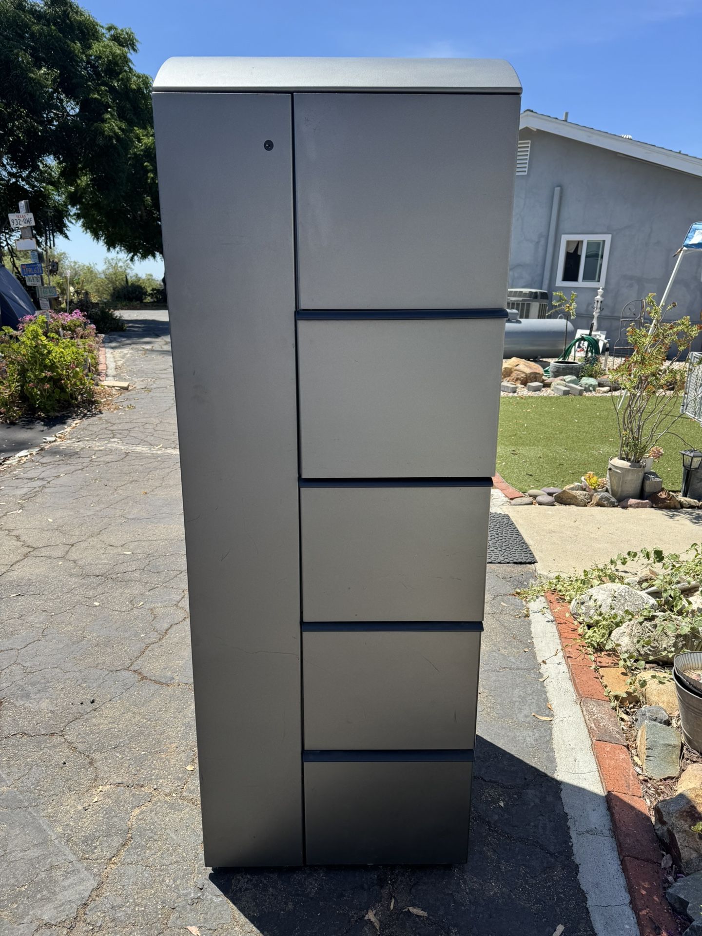 Tall Storage Cabinet with Drawers & Closet Rod