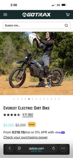 E Bike Dirt Bike Gotrax Everest