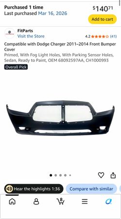 Dodge charger front bumper