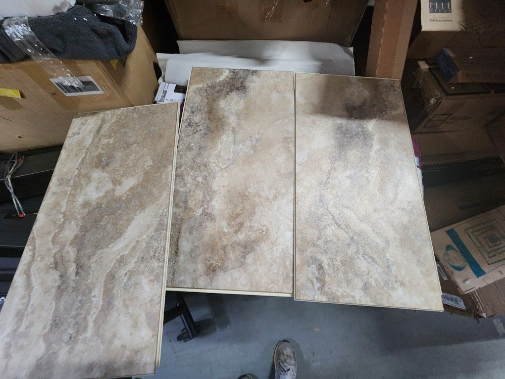 SMARTCORE By Coretec Floors Tivoli Travertine Brown Stone Look 12-mil x 12-in W x 24-in L