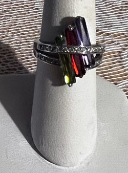 Multicolor Baguette Stone Cocktail Ring