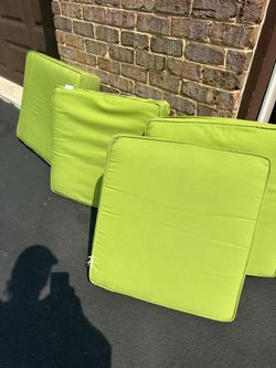 4 Lime Green Sunbrella Outdoor Cushions 