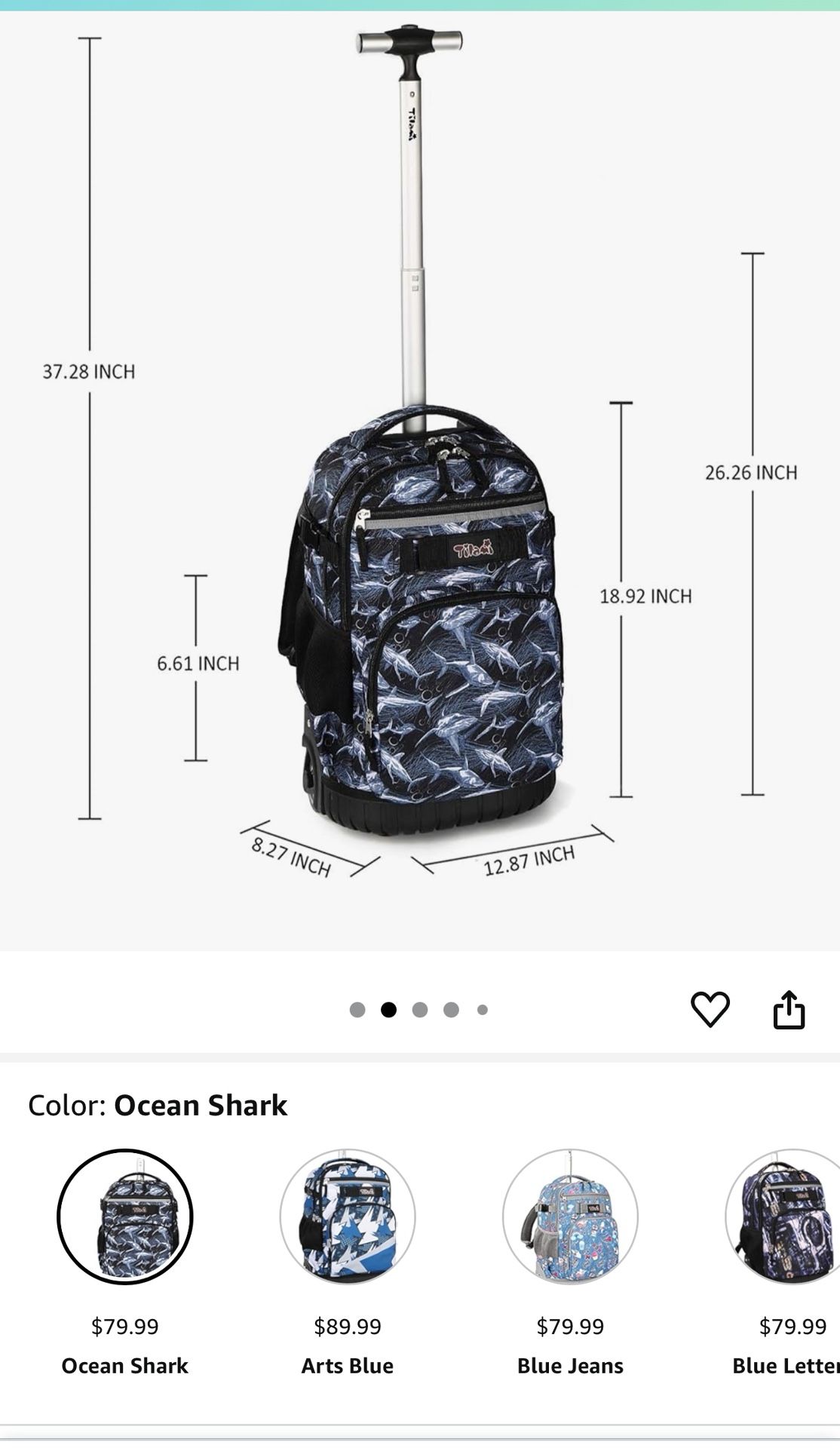 Tilami Rolling Backpack Armor Luggage School Travel Book Laptop 18 Inch Multifunction Wheeled Backpack for Students