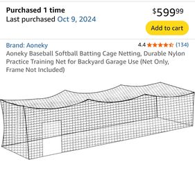Batting Cage Net 70 foot