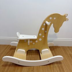 Pottery Barn Kids Wooden Rocking Horse Baby Ride On Toy for Toddlers 1-3T Classic White