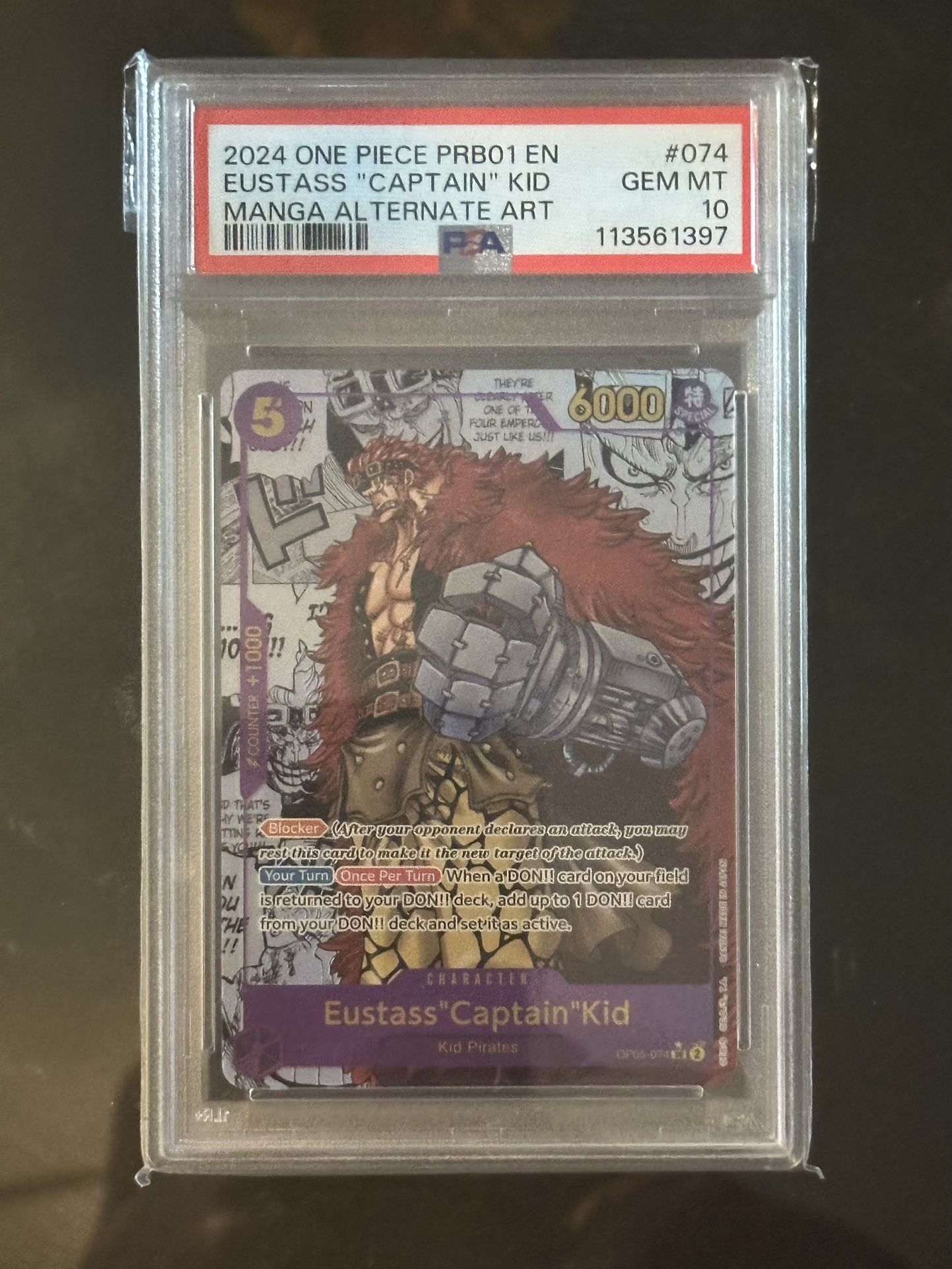 Prb-01 Psa 10 Eustass Captain kid Manga !