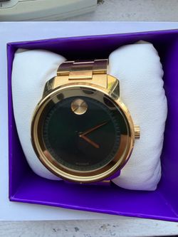 Movado Bold Gold Tone Swiss Quartz Watch