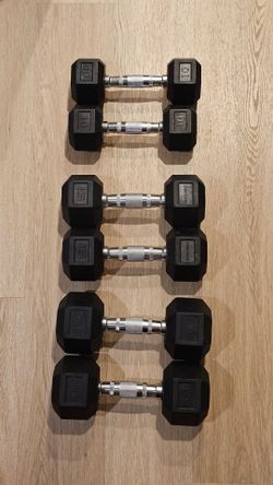 Rubber Hex Dumbbells Set