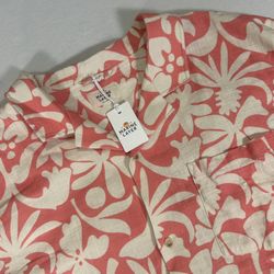 NWT Marine Layer Mens XXL Floral Stretch Selvage Resort Short Sleeve Shirt