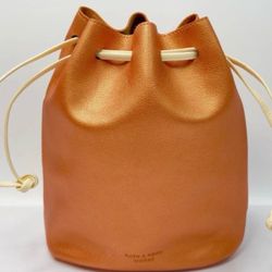 NEW Bath & Body Works Limited-Edition Vegan Leather Drawstring Bag in "Metallic Penny Copper"