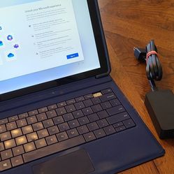 Surface Pro With Keyboard, Charging Cabe, And Surface Pro Pen Stylus