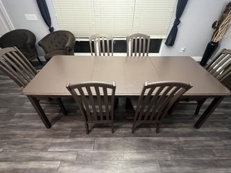 Dining table 6 Chairs, Table And credenza