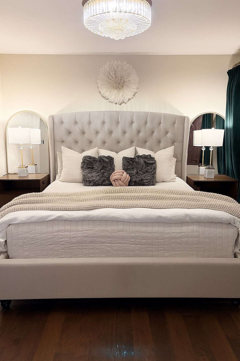 Taupe King Headboard And Bed Frame