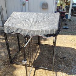 Animal Kennel  W/ Heavy Duty Shade Cover