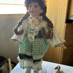 Porcelain Doll On Stand