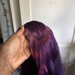 Purple Human Hair Bob 