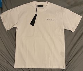 Amiri White T-Shirt with Crystal Logo
