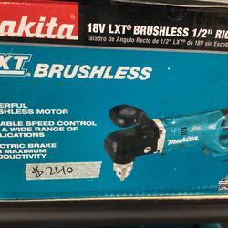 Makita 18v LXT Brushless 1/2 Right Angle Drill  (Tool-Only) $240