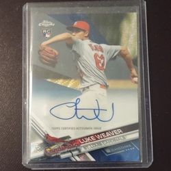 2017 Topps Chrome Blue Wave Refractor #21/75 Luke Weaver Auto RC
