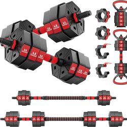 Adjustable Weights Dumbbells Set with 2 Adjustable Kettlebell and 4 Barbell Clips 60Lbs (Have 3 set )