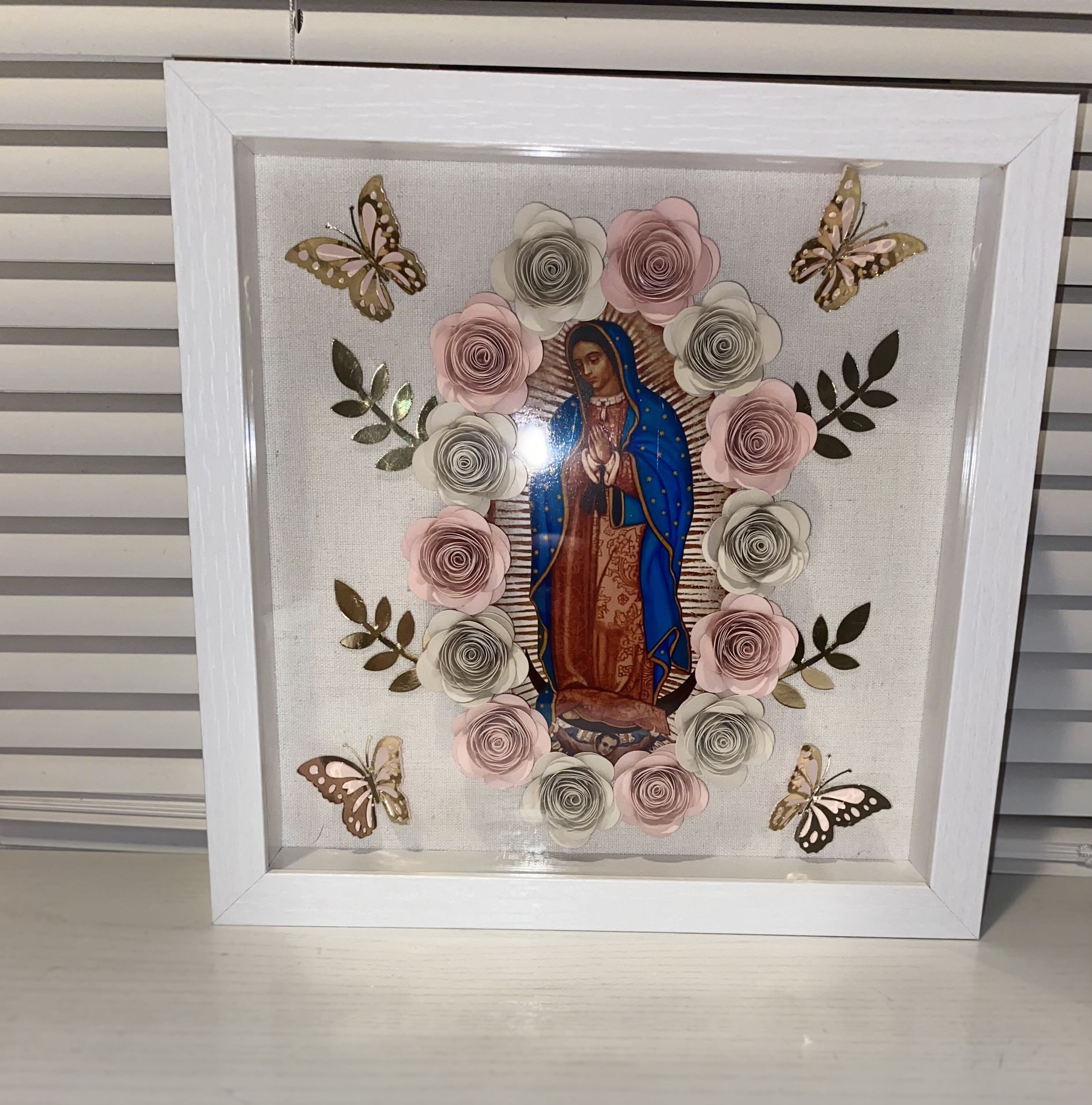 Virgen De Guadalupe 9x9  Shadow Box 