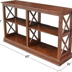 New, Sealed, International Concepts Hampton Sofa Server Table with Shelves