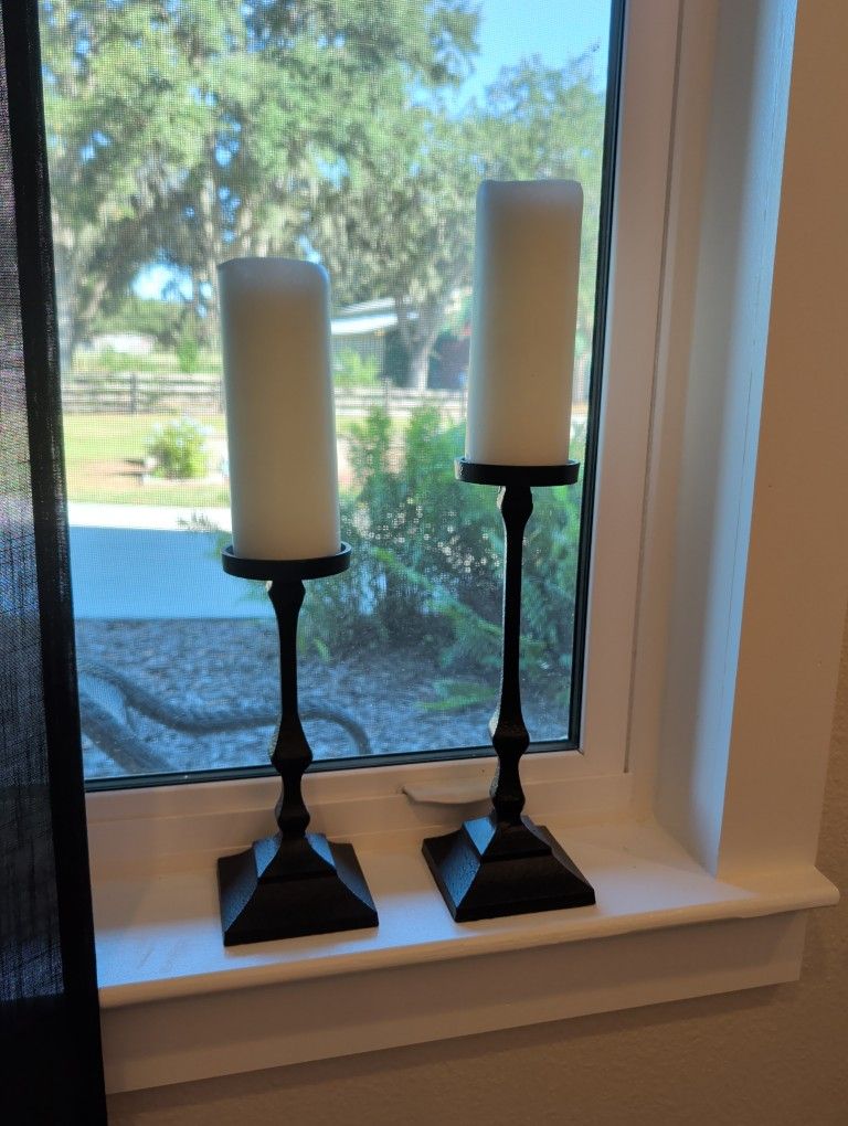 Black Wrought Iron Candle Holders