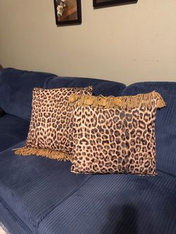 2 Animal Print Throw Pillows