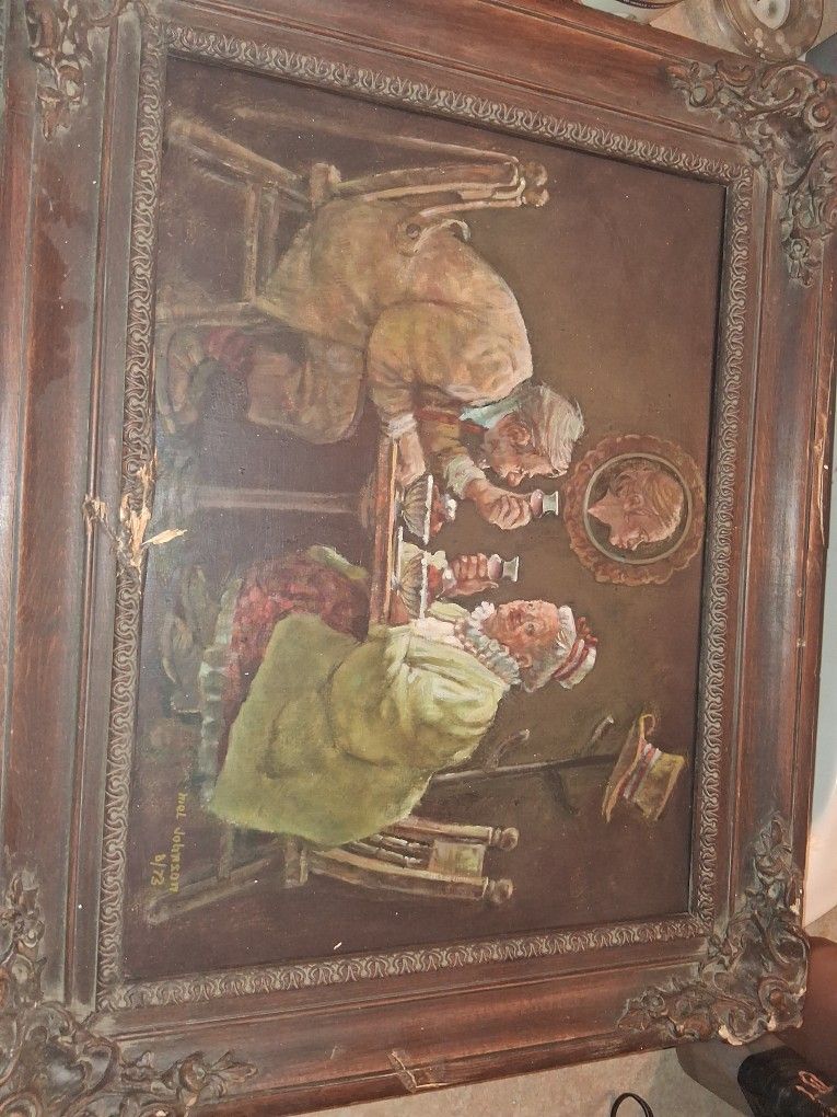 Mel Johnson Antique Oil Painting