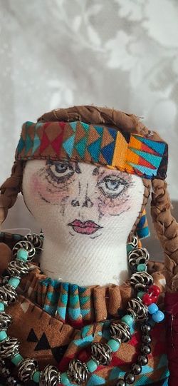 Handmade Folk Art Fabric Doll