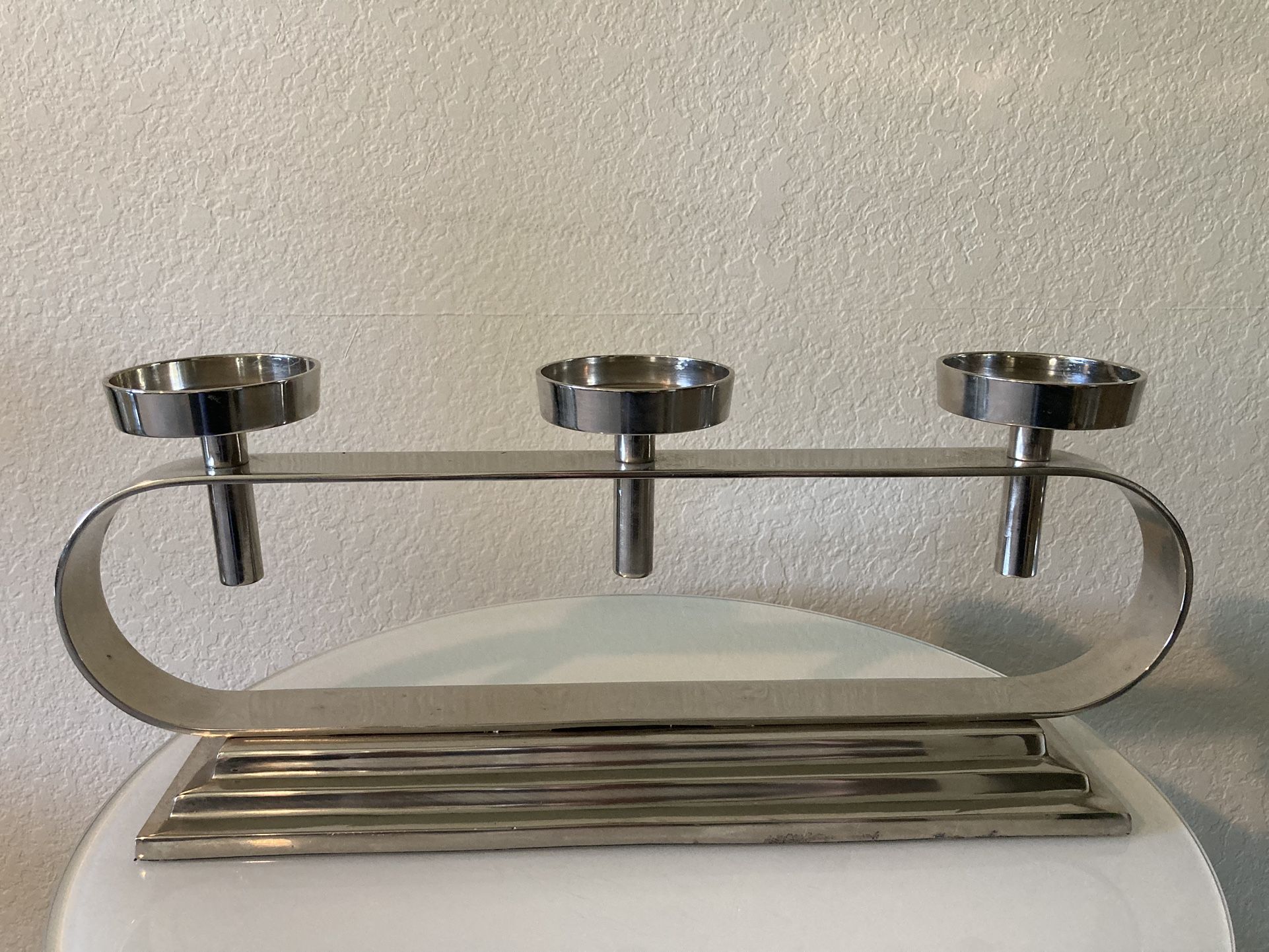 Z Gallerie Silver Metal Candle Holder Centerpiece for Sale in