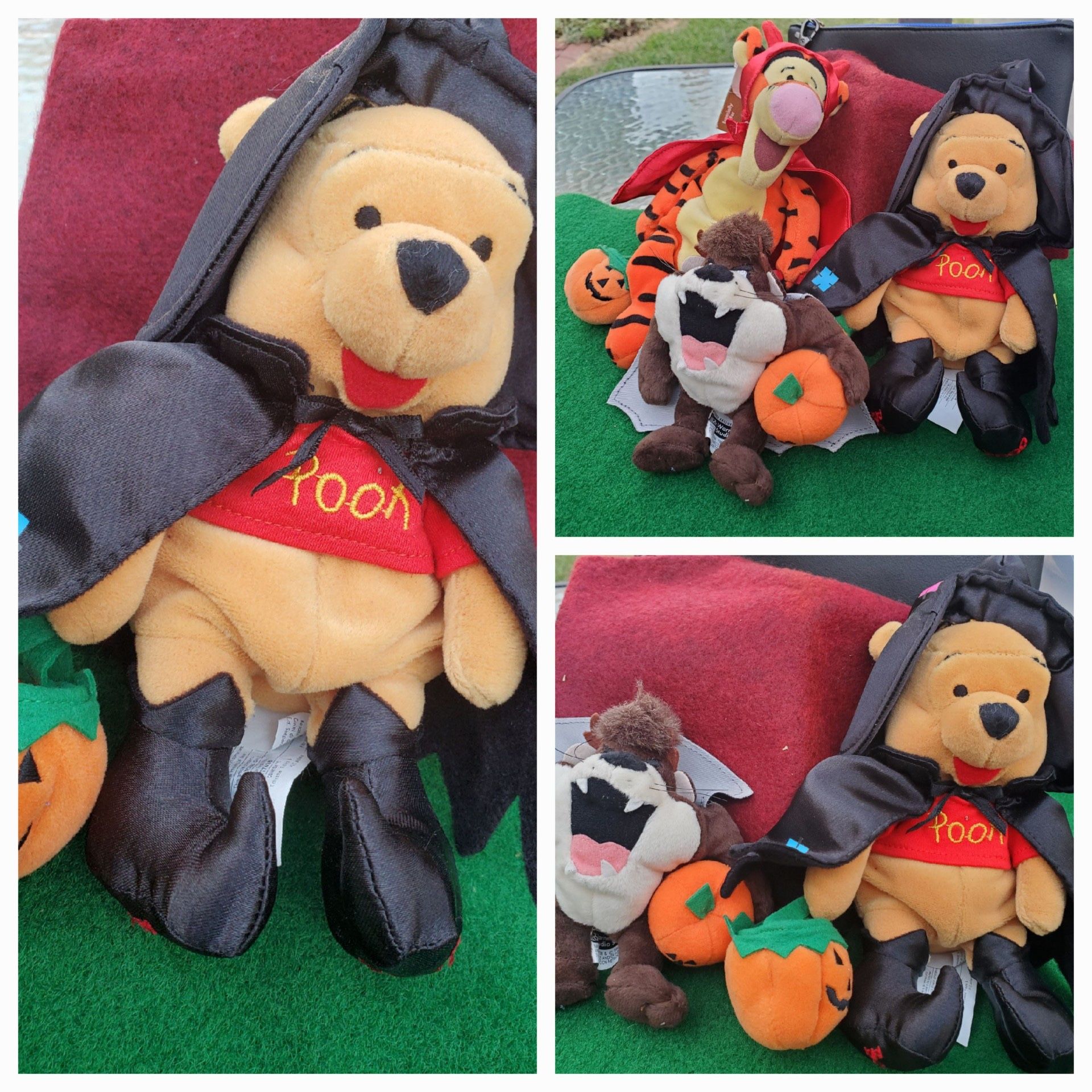 Disney Halloween Plush Winnie The Pooh Bear & Tigger Set lot
